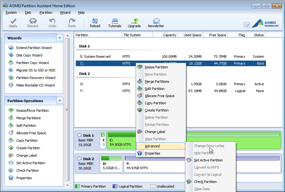 Aomei Partition Assistant Home Edition 5.1.1