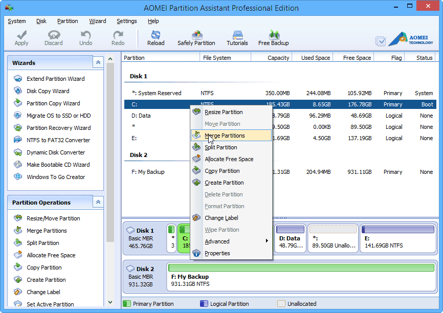 how to add unallocated space to a partition