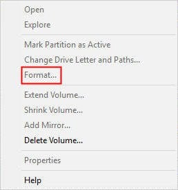 format ssd for windows 10 install