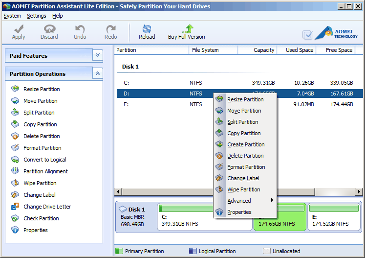 download aomei partition assistant lite edition