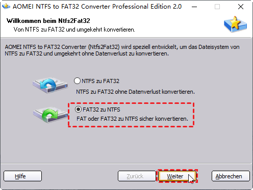 FAR32 zu NTFS