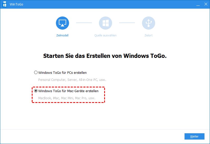 Windows ToGo für Mac-Geräte erstellen