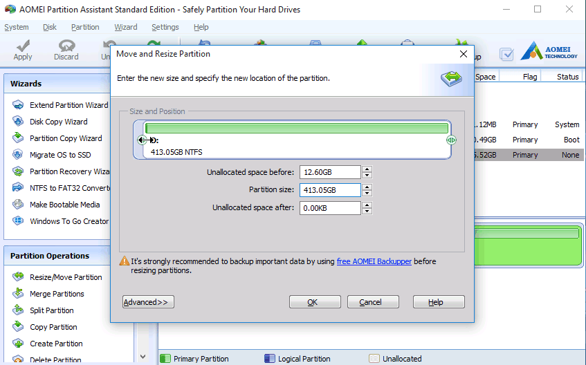 couldnt update the system reserved partition